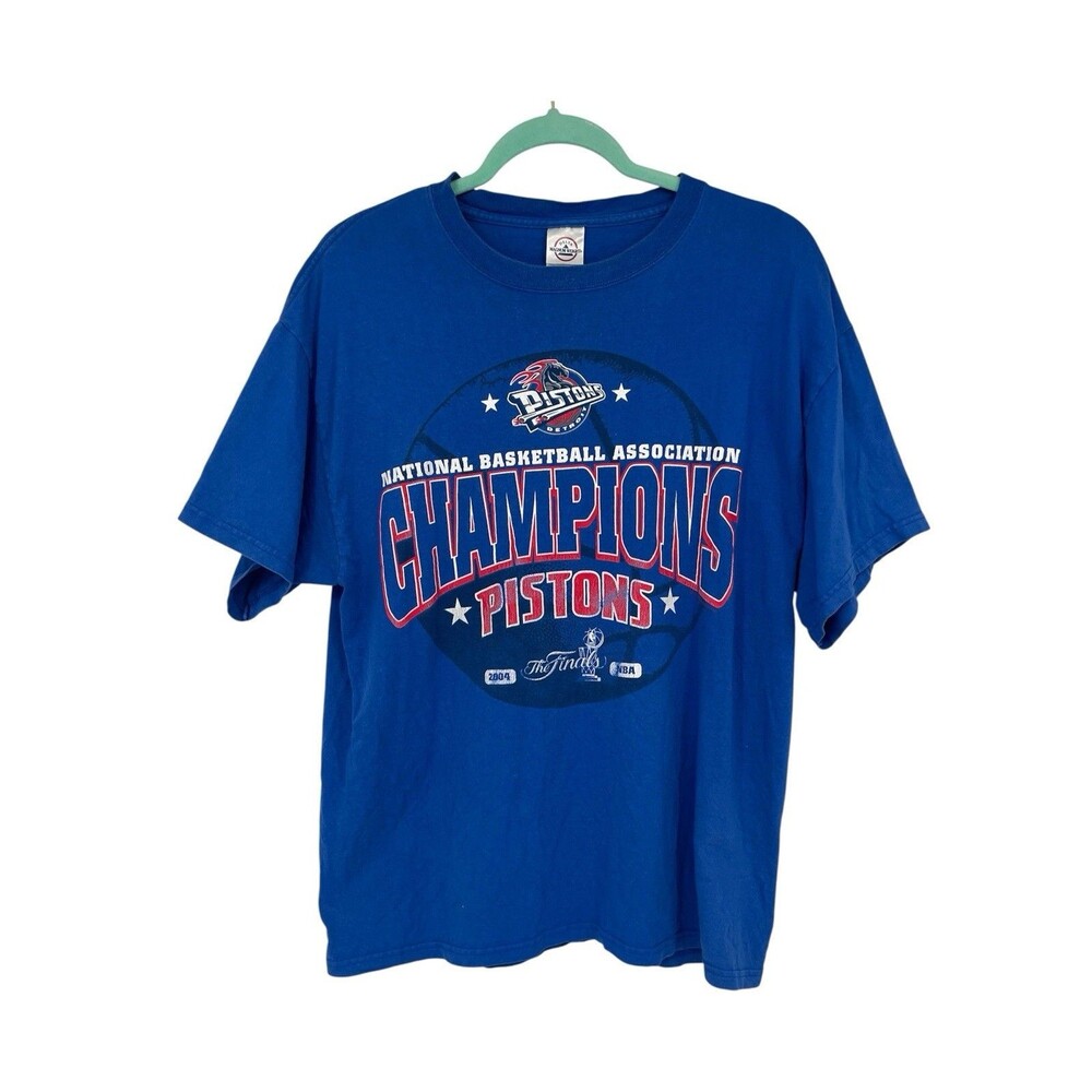 Vintage Detroit Pistons 2004 NBA Delta Basketball Finals Champions T-Shirt USA
